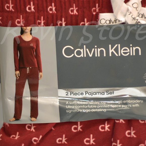 CAlvin Klein 2 piece Pajama set‎ RED - Picture 1 of 5